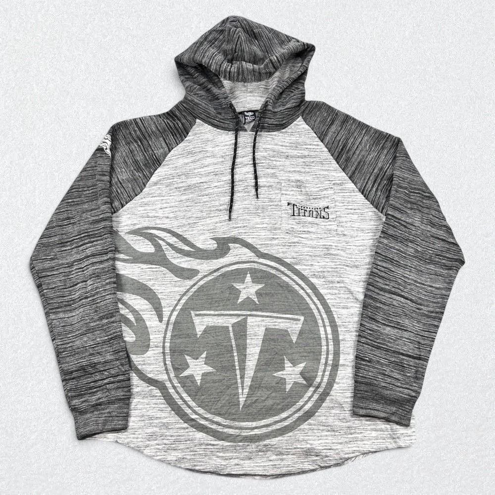 Tennessee Titans Hoodie Mens XL Gray Space Dye Raglan Fleece NFL Team Apparel